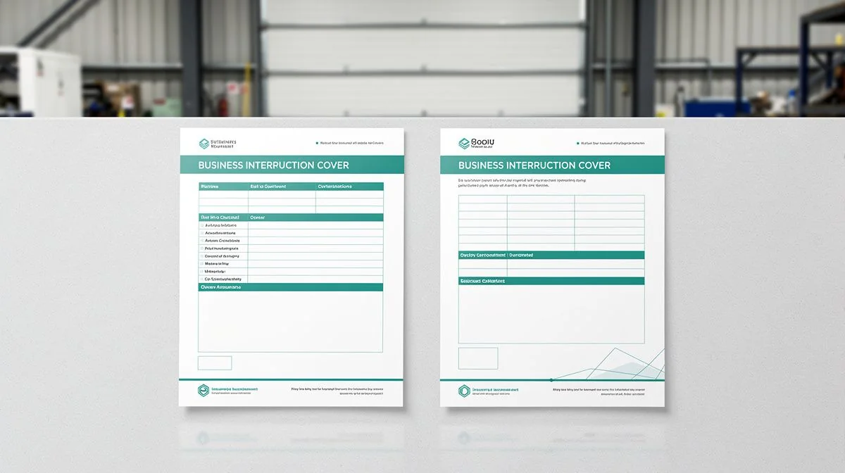 Plant and business interruption cover documents on a bench at a Lower Hutt industrial site