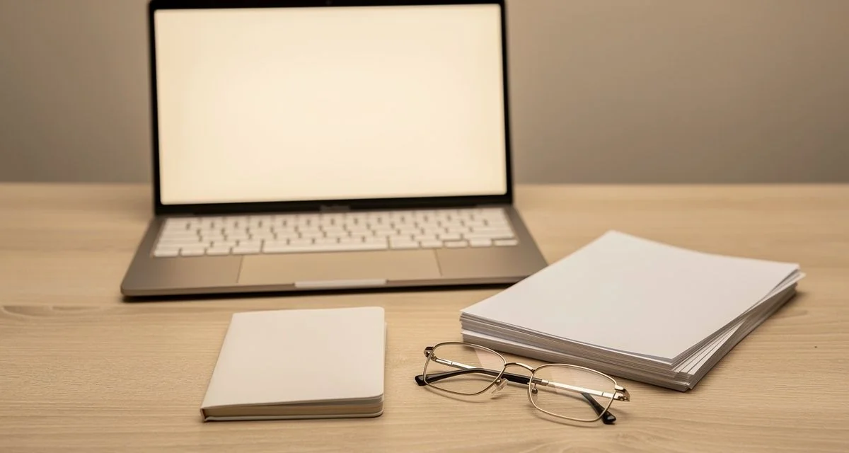 Passport, printed application form and reading glasses on an adviser desk