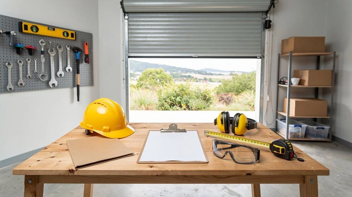 Small business owner reviewing insurance policy documents
